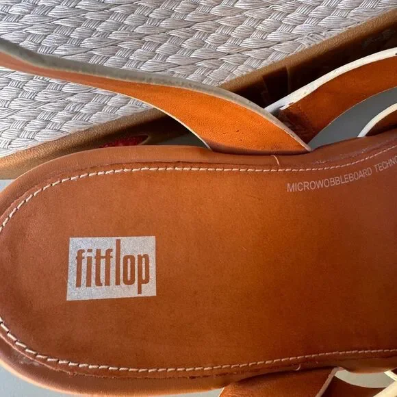 FitFlop Eloise Wedge Sandals Womens Size 8 Silver Platform Espadrille Strappy - Picture 10 of 15